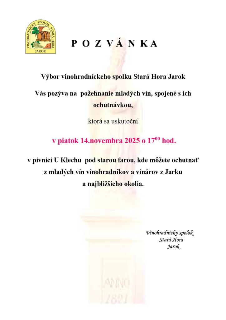 Žehnanie mladých vín 2025