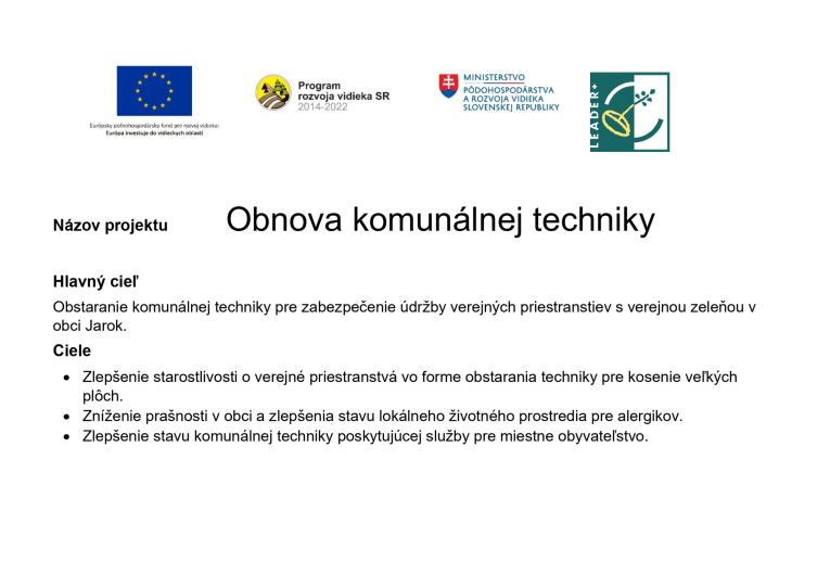Obnova komunálnej techniky